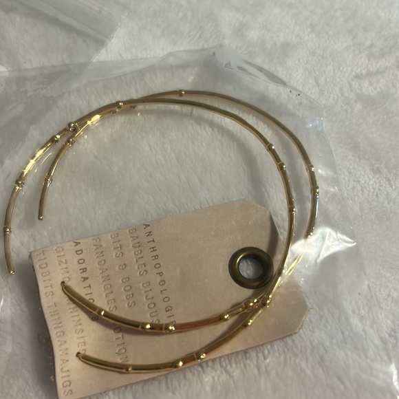 Gold sparkle hoop earrings from Anthropologie - Picture 2 of 3